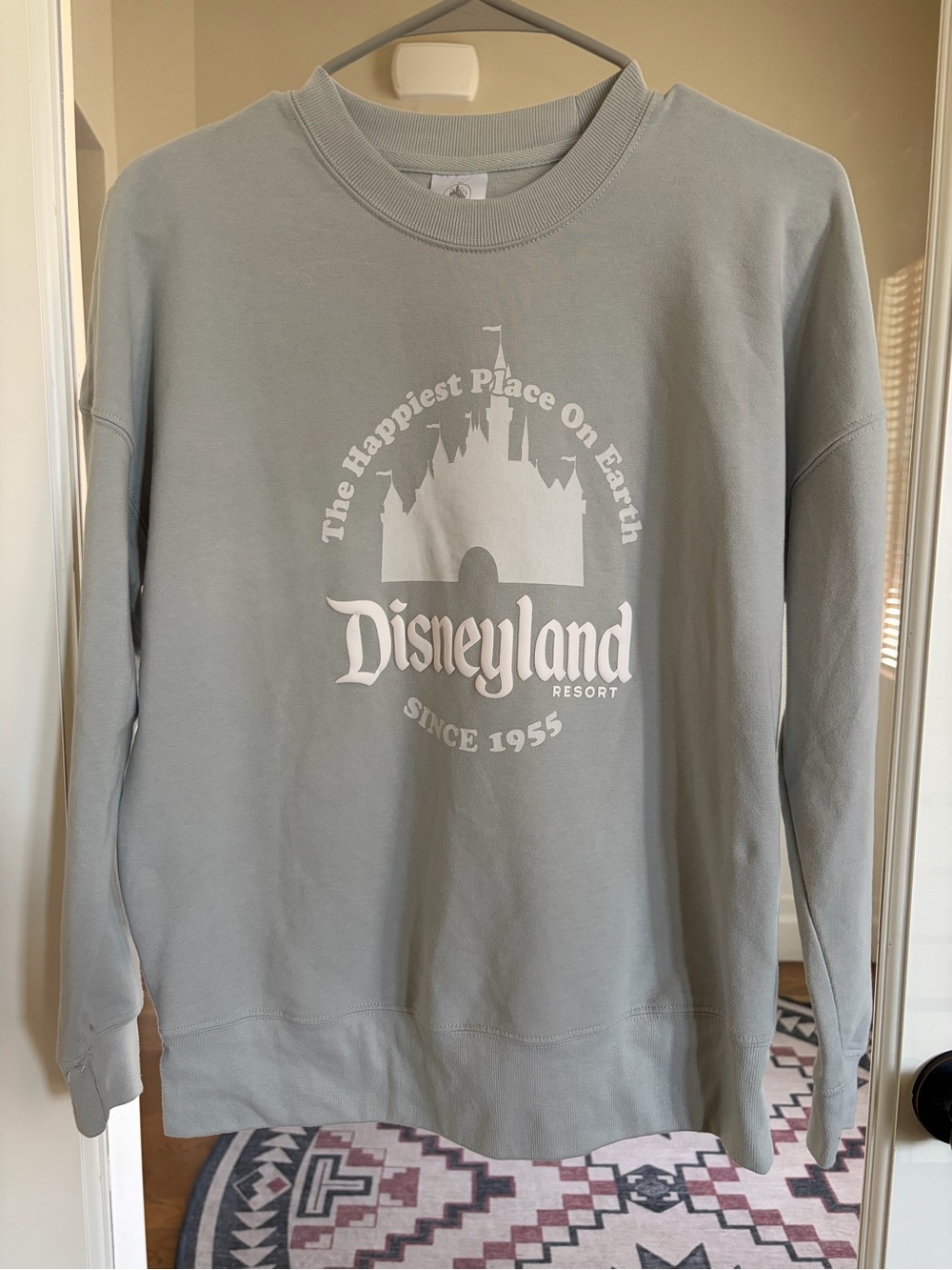 Disney Light Gray Men's Crewneck Sweatshirt with Castle Logo